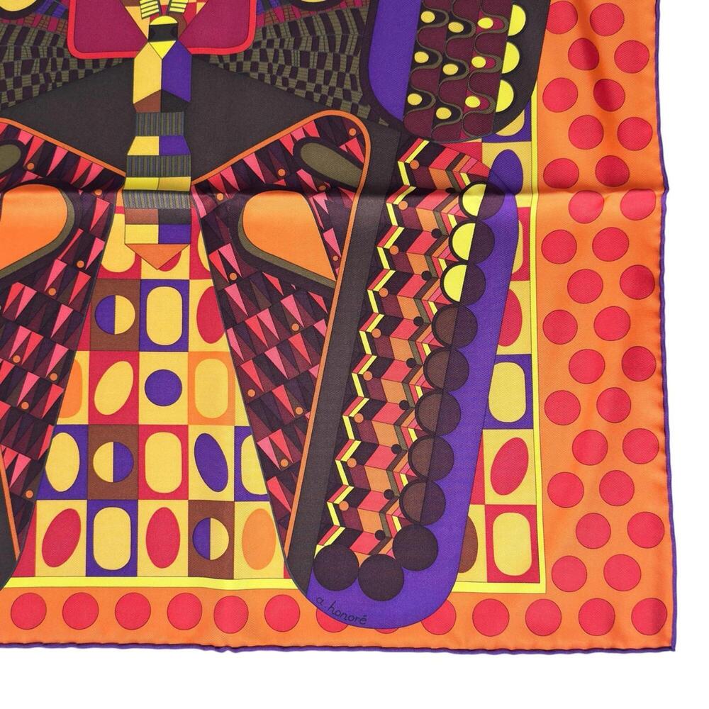 HERMES Authentic Black Silk Scarf - Picture 6 of 9